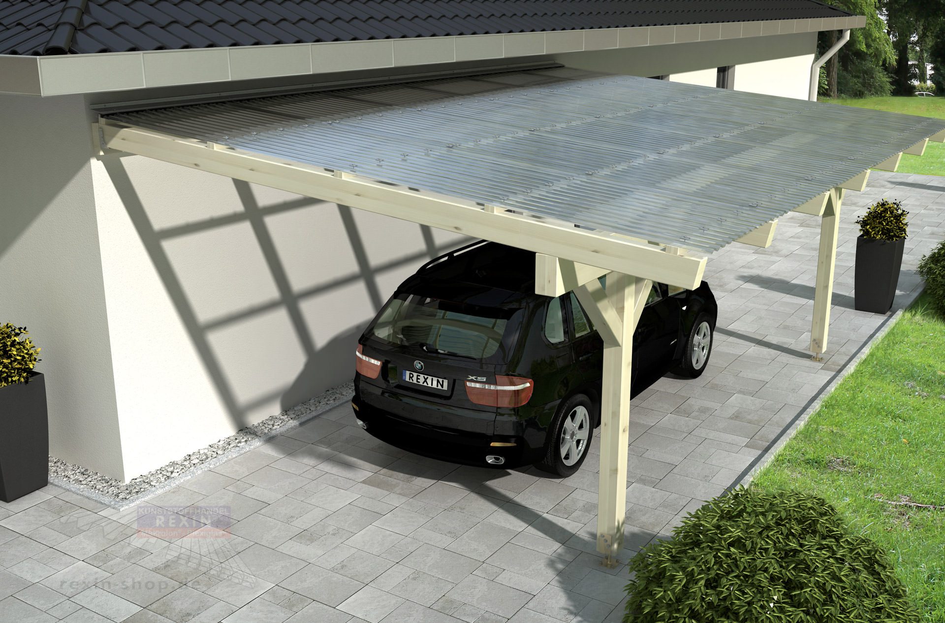 REXObasic "Welle" Holz Carport 6 86m X 2 50m Rexin Shop