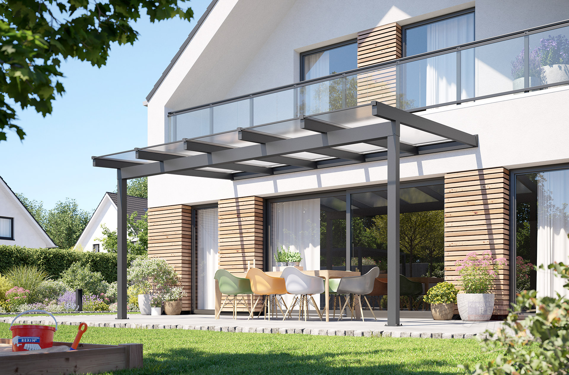 REXOclassic® Alu Terrassenüberdachung 5m x 2,50m ▷ Rexin-Shop